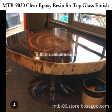 Wood Table Top Varnish Coating with Glass Effect